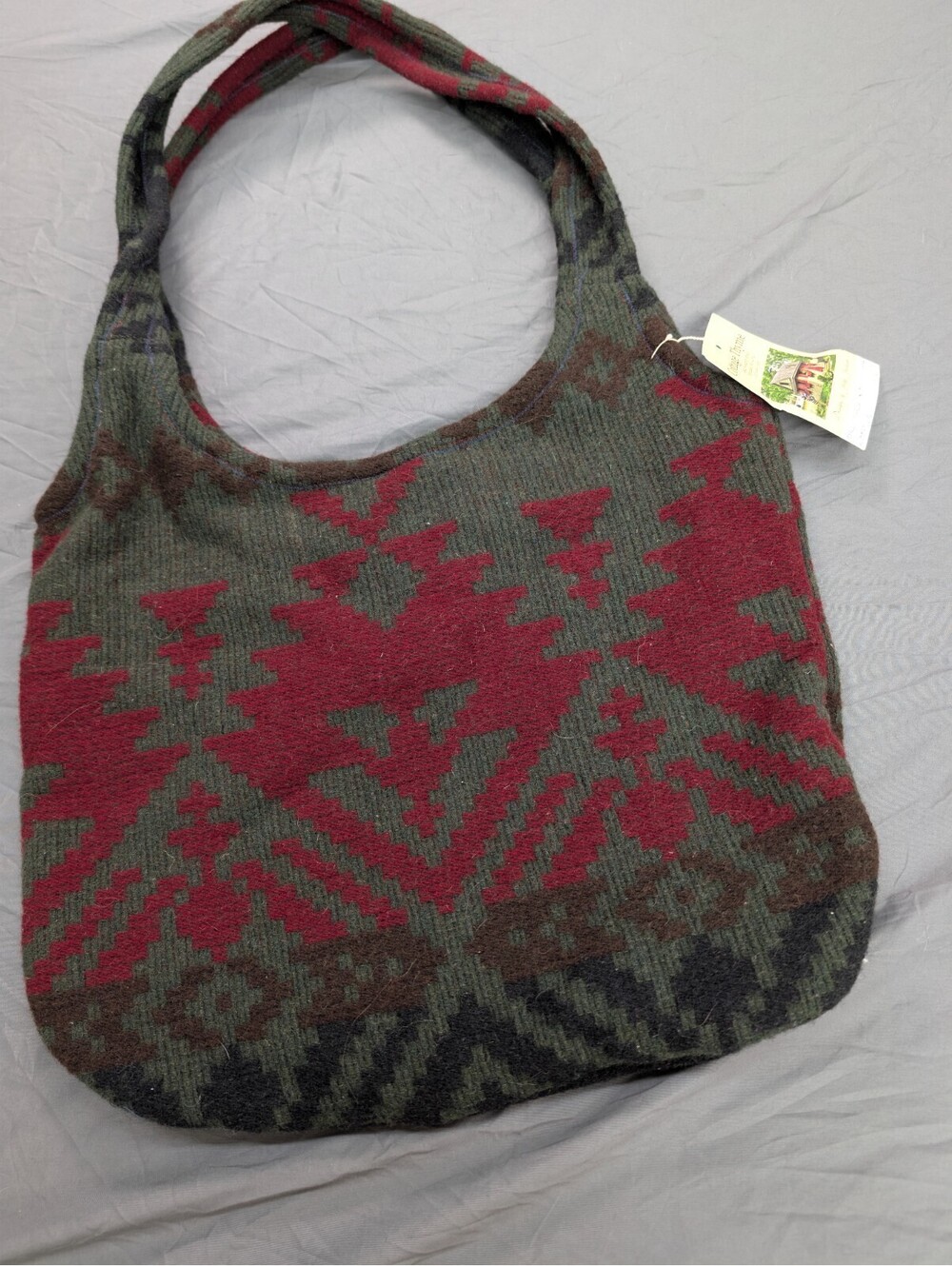 Handmade Woolrich Southwestern Vintage Wool Tote Bag